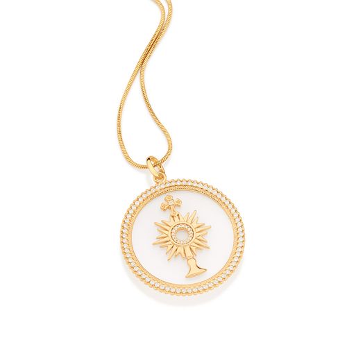 MAXI PINGENTE SANTÍSSIMO SACRAMENTO BANHADO A OURO 18K COM ZIRCÔNIAS