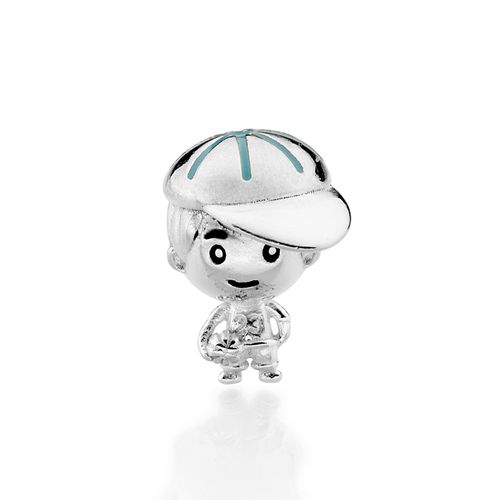 BERLOQUE MENINO COM BONÉ DE PRATA 925 E APLICAÇÃO DE RESINA