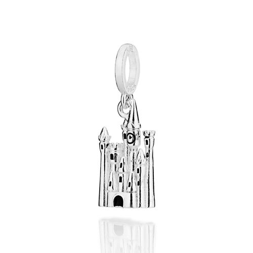 PINGENTE CASTELO DE PRATA MACIÇA 925 COM RESINA