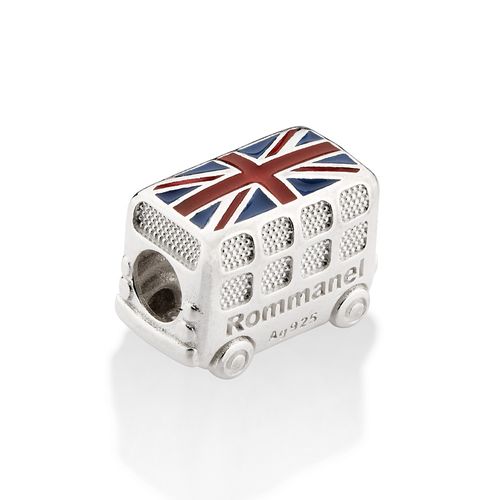 BERLOQUE ÔNIBUS DA INGLATERRA DE PRATA 925 COM APLICAÇÃO DE RESINA