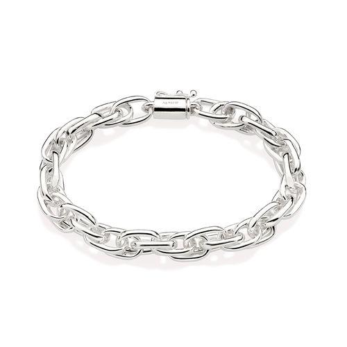 PULSEIRA ELO OVAL DUPLO DE PRATA 925