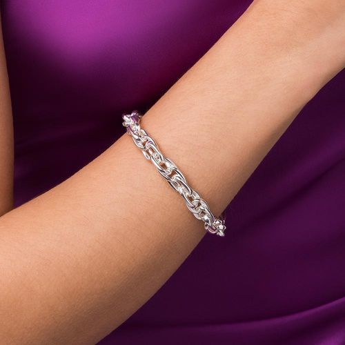 PULSEIRA ELO OVAL DUPLO DE PRATA 925