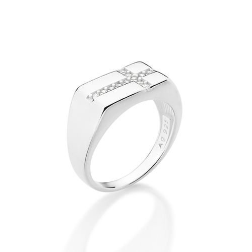 ANEL DE PRATA MACIÇA 925 COM ZIRCÔNIAS