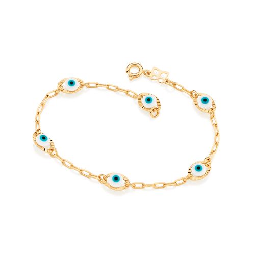 PULSEIRA BANHADA A OURO 18K OLHO GREGO