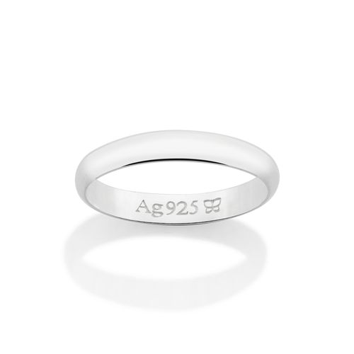 ALIANÇA MEIA CANA DE PRATA 925