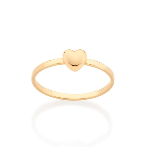 ANEL SKINNY CORAÇÃO BANHADO A OURO 18K