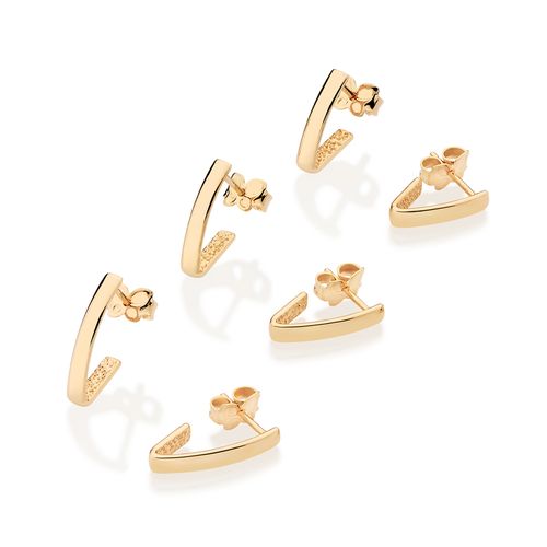 KIT BRINCO MEIA ARGOLA BANHADO A OURO 18K