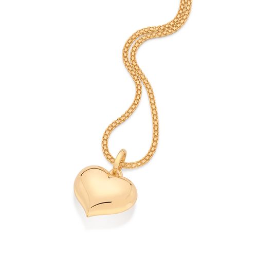 PINGENTE CORAÇÃO ABAULADO BANHADO A OURO 18K