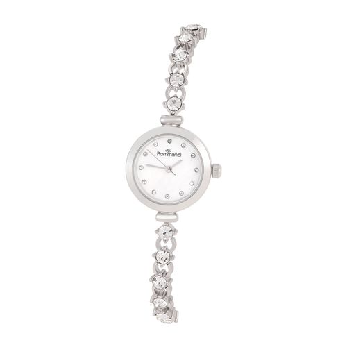 RELÓGIO ANALÓGICO SOCIAL PRATA COM CRISTAIS