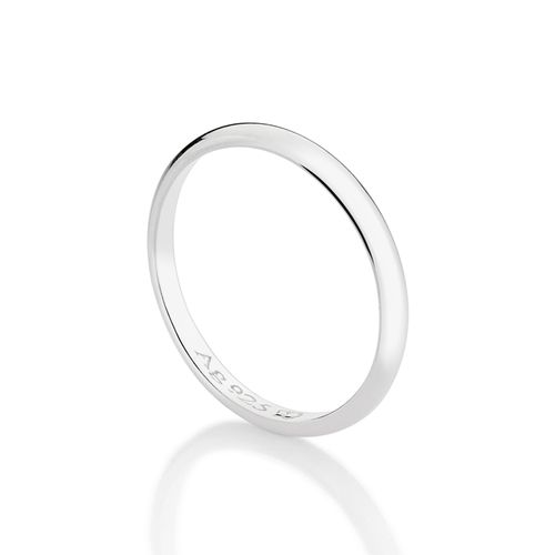 ALIANÇA MEIA CANA DE PRATA 925