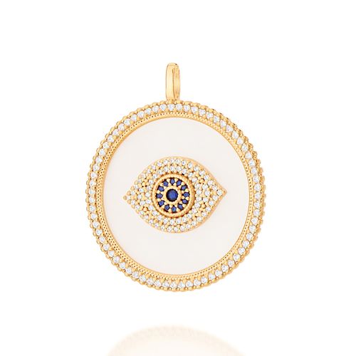 PINGENTE OLHO GREGO BANHADO A OURO 18K