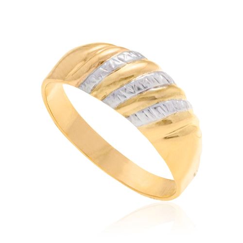 ANEL INFANTIL BANHADO A OURO 18K COM RHODIUM