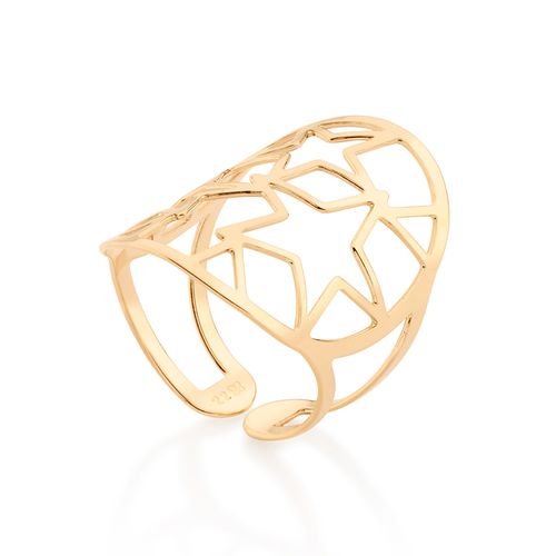 ANEL AJUSTÁVEL ESTRELAS BANHADO A OURO 18K