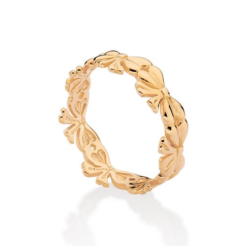 ANEL LAÇOS BANHADO A OURO 18K