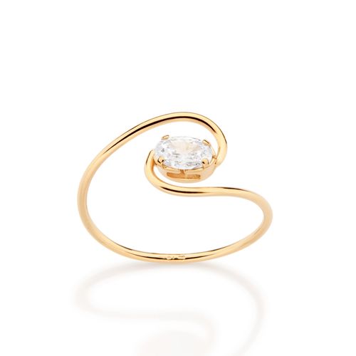 ANEL SKINNY BANHADO A OURO 18K COM ZIRCÔNIA