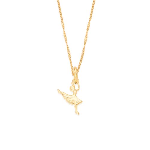 PINGENTE INFANTIL BANHADO A OURO 18K BAILARINA