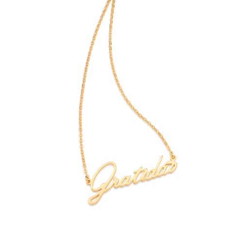 GARGANTILHA GRATIDÃO BANHADA A OURO 18K