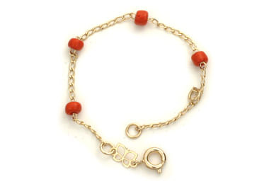 PULSEIRA INFANTIL BANHADA A OURO 18K COM MIÇANGAS