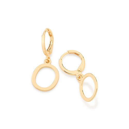 BRINCO ARGOLA COM LETRAS BANHADO A OURO 18K-LETRA O