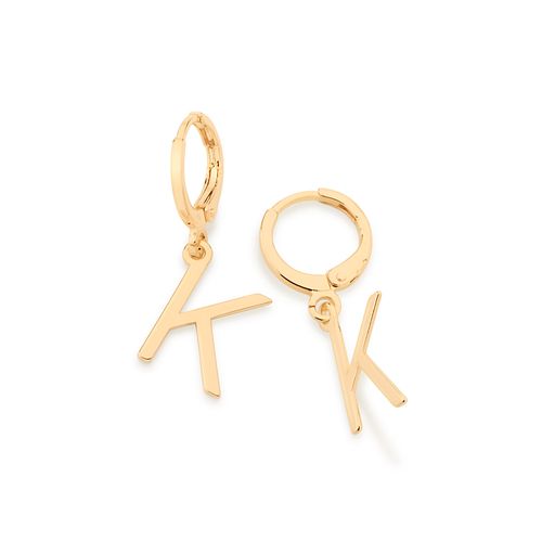 BRINCO ARGOLA COM LETRAS BANHADO A OURO 18K-LETRA K
