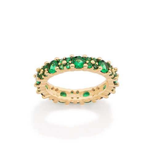 ANEL APARADOR COM ZIRCÔNIAS BANHADO A OURO 18K
