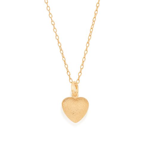 PINGENTE BANHADO A OURO 18K CORAÇÃO FOSCO