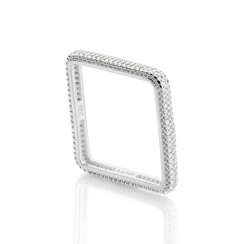 ANEL SKINNY QUADRADO COM ZIRCÔNIAS DE PRATA MACIÇA 925