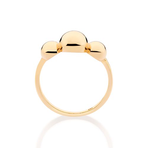 ANEL SKINNY BANHADO A OURO 18K COM MEIA ESFERAS