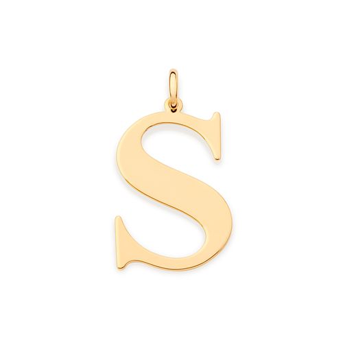 MAXI PINGENTE LETRA BANHADO A OURO 18K-LETRA S