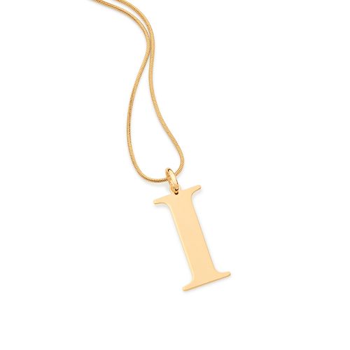 MAXI PINGENTE LETRA BANHADO A OURO 18K-LETRA I