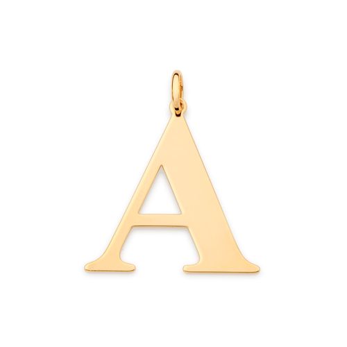 MAXI PINGENTE LETRA BANHADO A OURO 18K-LETRA A
