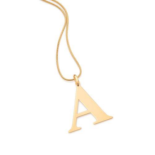 MAXI PINGENTE LETRA BANHADO A OURO 18K-LETRA A