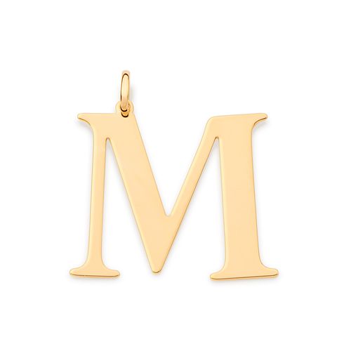 MAXI PINGENTE LETRA BANHADO A OURO 18K-LETRA M