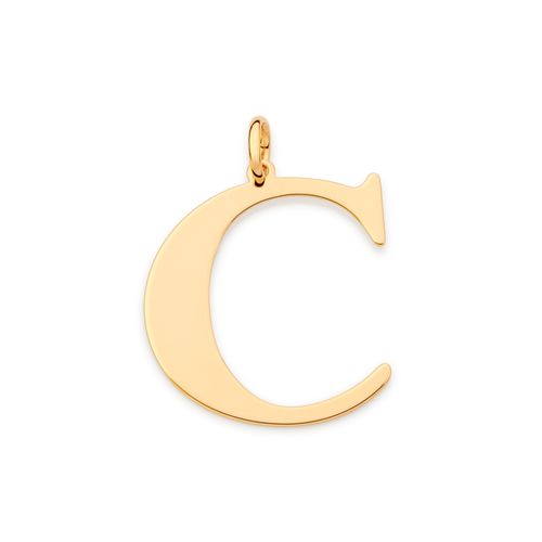 MAXI PINGENTE LETRA BANHADO A OURO 18K-LETRA C