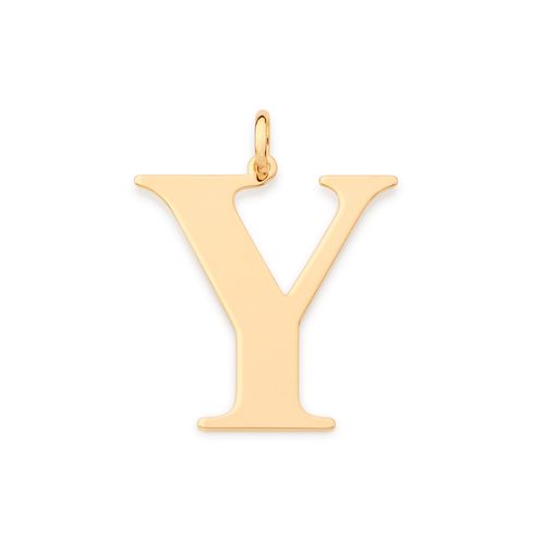 MAXI PINGENTE LETRA BANHADO A OURO 18K-LETRA Y