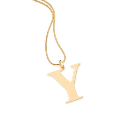 MAXI PINGENTE LETRA BANHADO A OURO 18K-LETRA Y