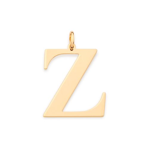 MAXI PINGENTE LETRA BANHADO A OURO 18K-LETRA Z