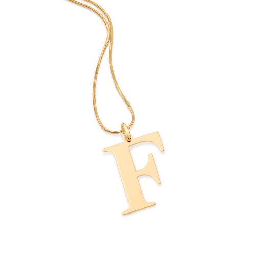 MAXI PINGENTE LETRA BANHADO A OURO 18K-LETRA F