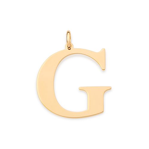 MAXI PINGENTE LETRA BANHADO A OURO 18K-LETRA G