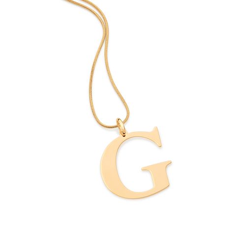 MAXI PINGENTE LETRA BANHADO A OURO 18K-LETRA G