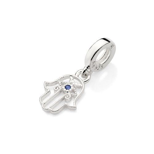 BERLOQUE MÃO DE HAMSÁ DE PRATA 925 COM ZIRCÔNIA