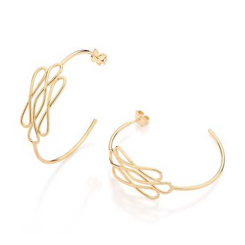 BRINCO ARGOLA COM INFINITOS BANHADO A OURO 18K
