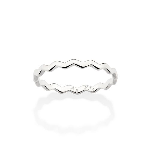 ANEL ONDULADO DE PRATA 925