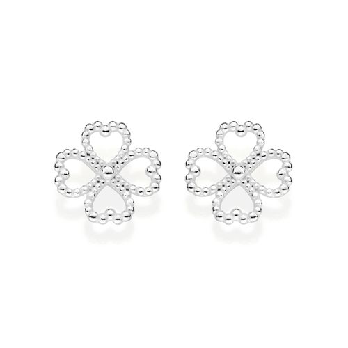 BRINCO TREVO DE 4 FOLHAS DE PRATA MACIÇA 925