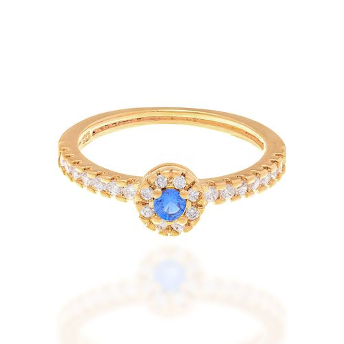 ANEL BANHADO A OURO 18K COM ZIRCÔNIAS