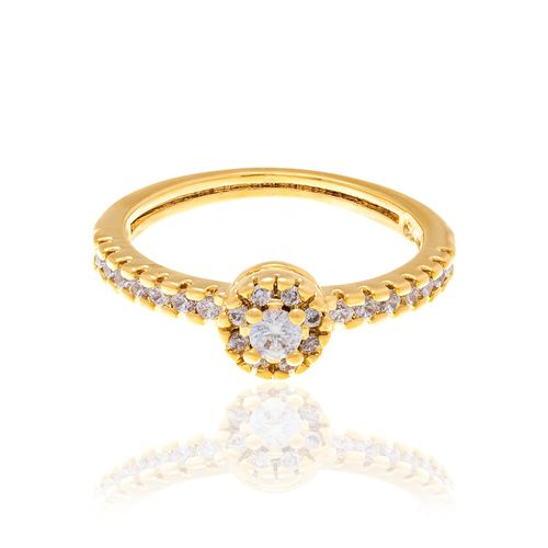 ANEL BANHADO A OURO 18K COM ZIRCÔNIAS