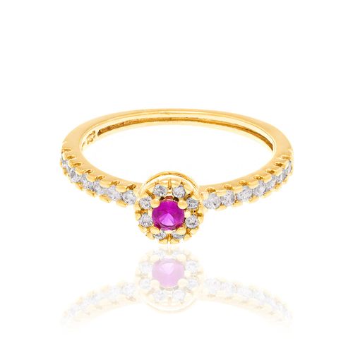 ANEL BANHADO A OURO 18K COM ZIRCÔNIAS