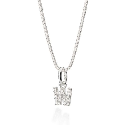 PINGENTE LETRA DE PRATA 925 COM ZIRCÔNIAS -LETRA W