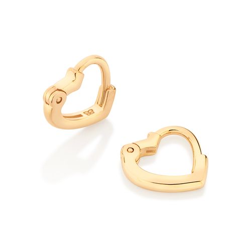 BRINCO ARGOLA DE CARTILAGEM CORAÇÃO BANHADO A OURO 18K