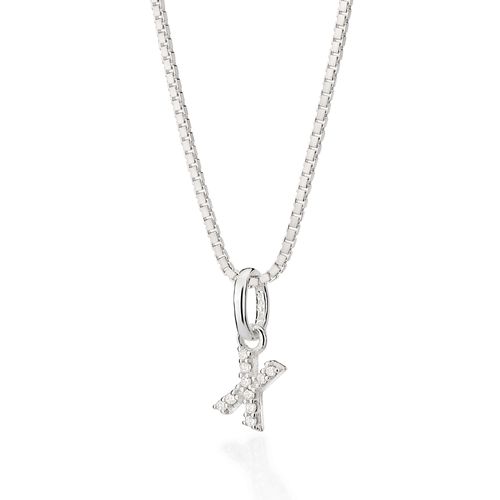PINGENTE LETRA DE PRATA 925 COM ZIRCÔNIAS -LETRA X